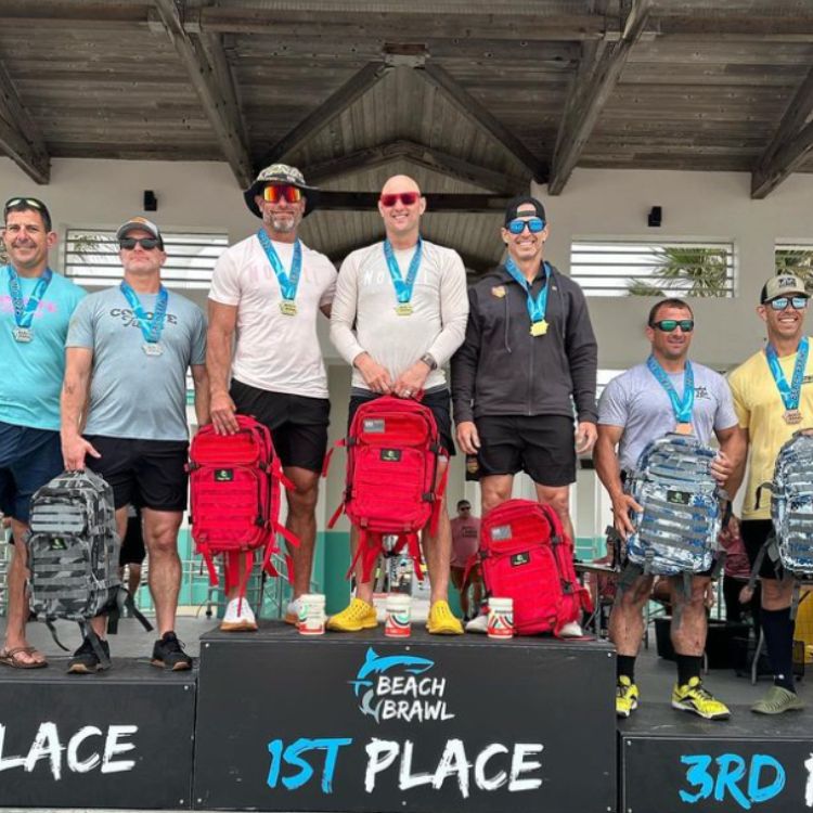 Bobby Petras at 1st place winner's podium for the Beach Brawl.