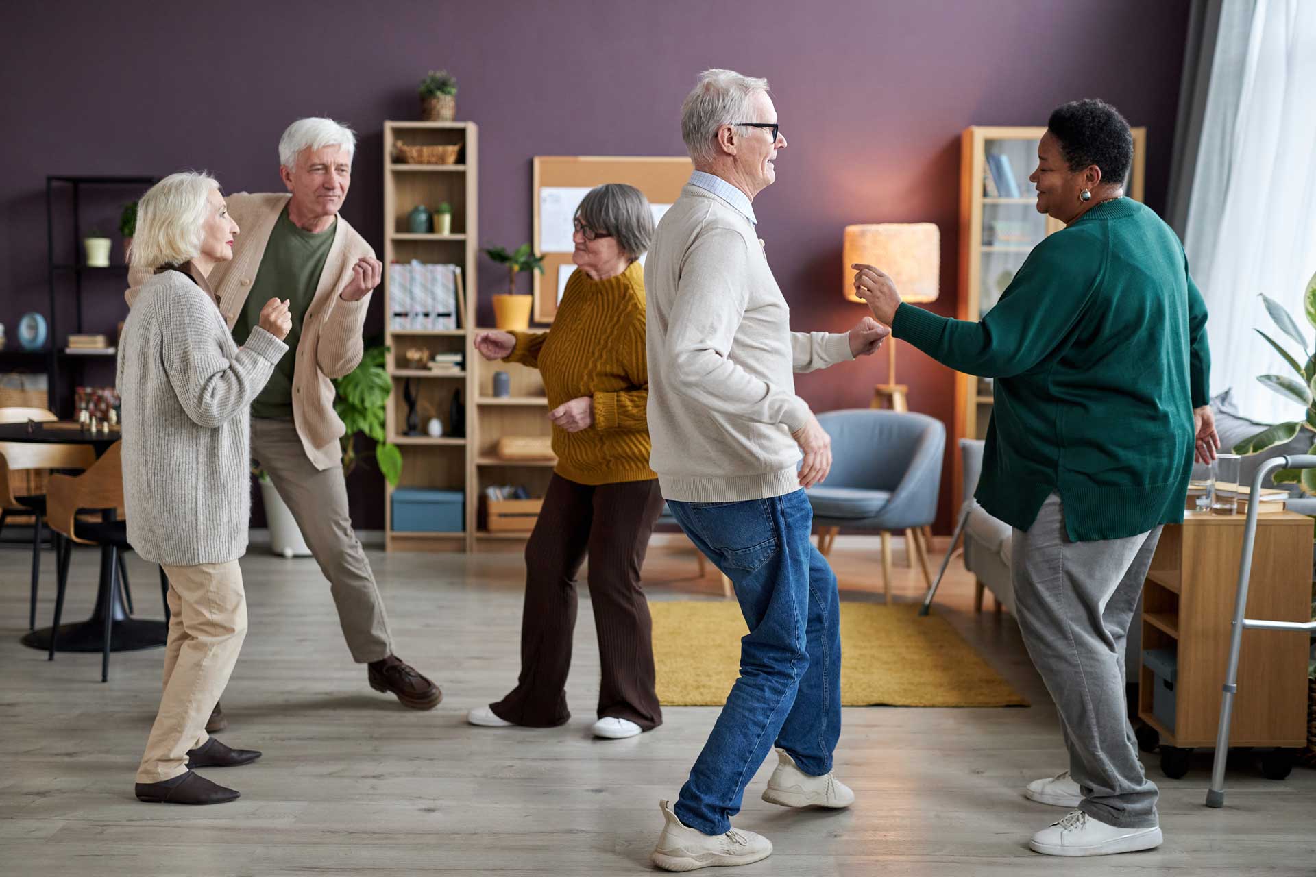 A group of seniors dancing