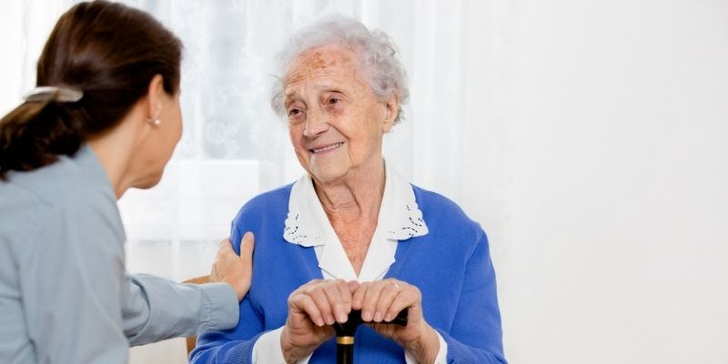 Senior woman with daughter